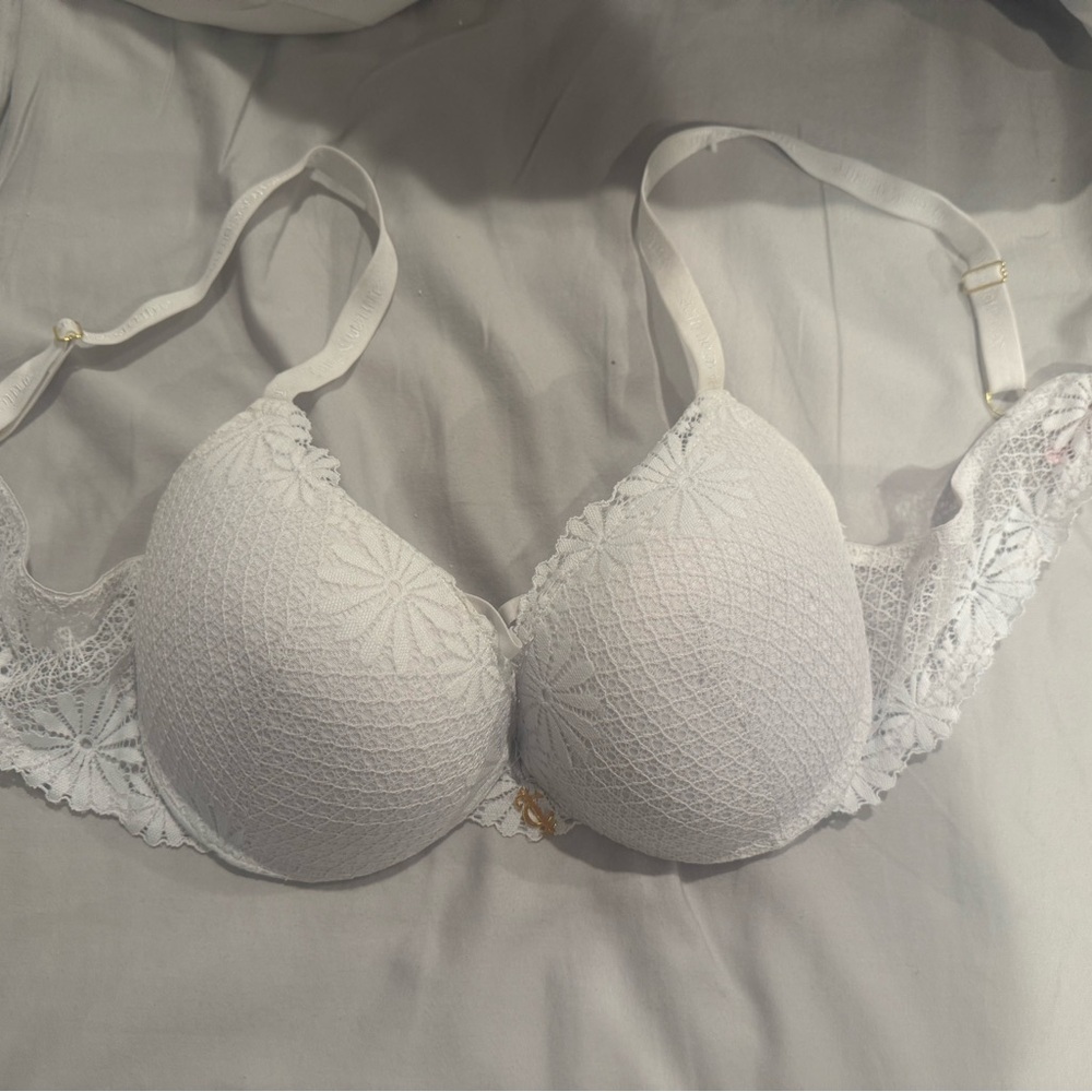 Juicy Couture White Lace Padded Push-Up Bra